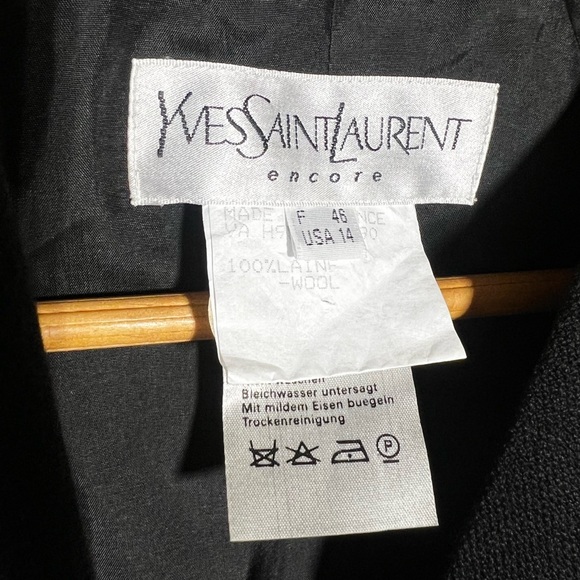 Yves Saint Laurent Encore Black And Red Blazer Made In France Size 14 Laine Wool - Picture 7 of 10